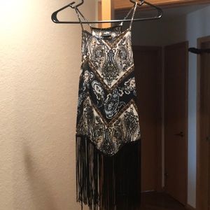 Tank with fringe on the bottom